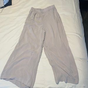 H&M Light Tan Linen Blend Flowy Pants size s